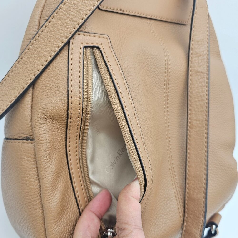 Calvin Klein Pebble Leather Small Backpack Tan – Repair Needed - Picture 6 of 16